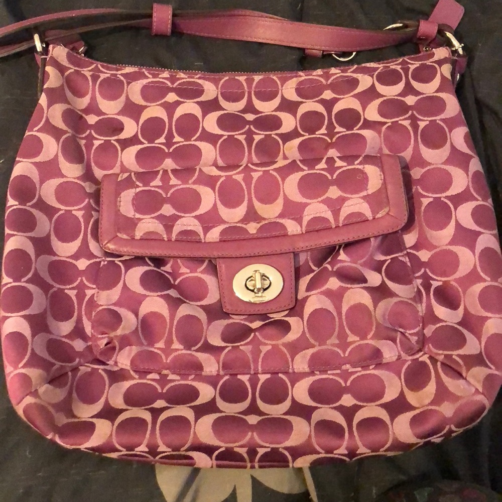Authentic purple coach purse